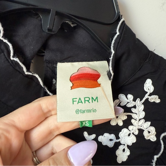 FARM Rio‎ Embroidered Long Sleeve Tiered Maxi Dress Black XS - Picture 7 of 12